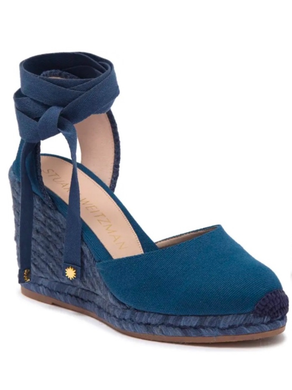 stuart weitzman canvas espadrille wedge- marguerita